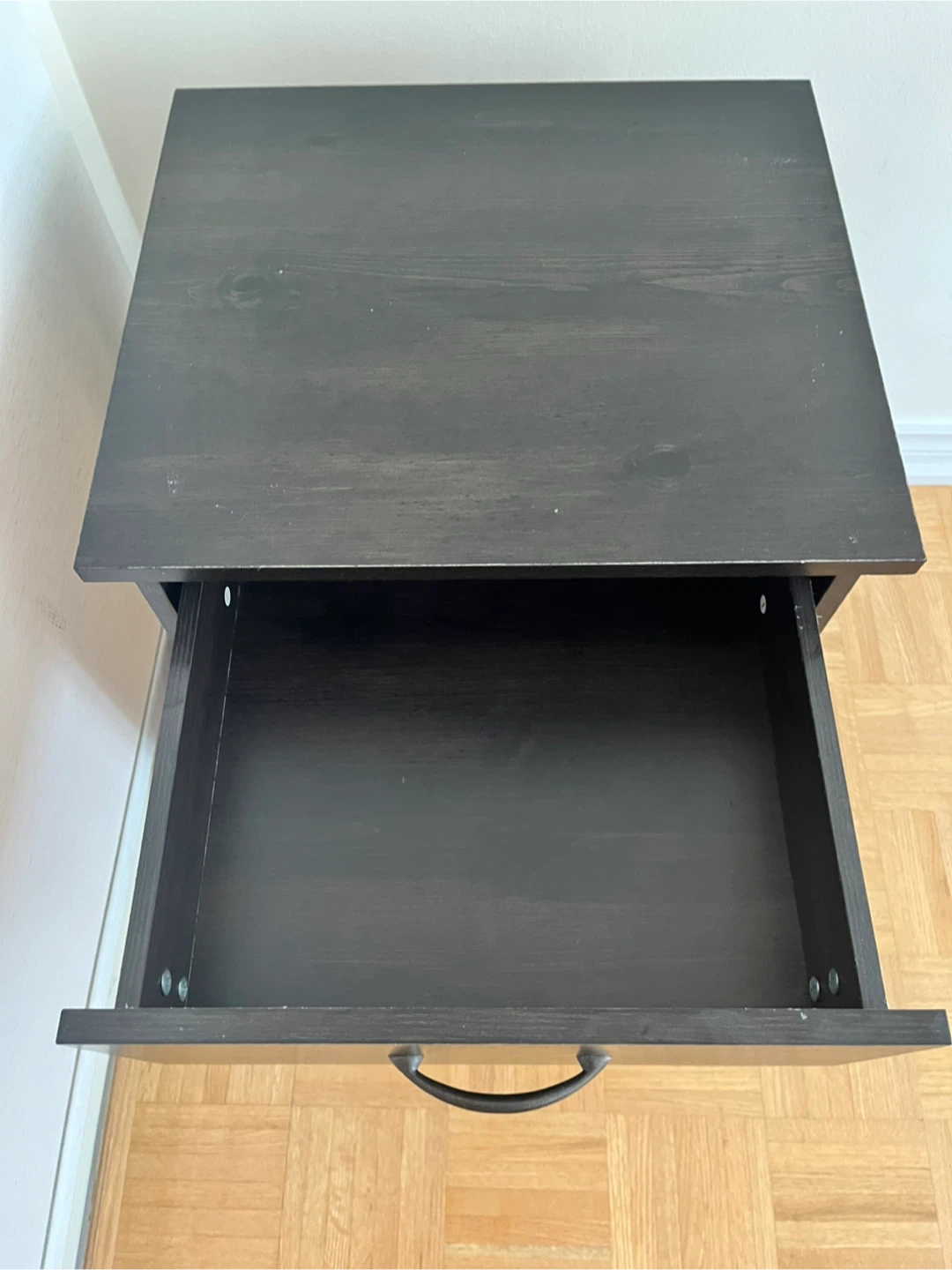 [Move out sale]Dark Wood Nightstand with Drawer - photo 2