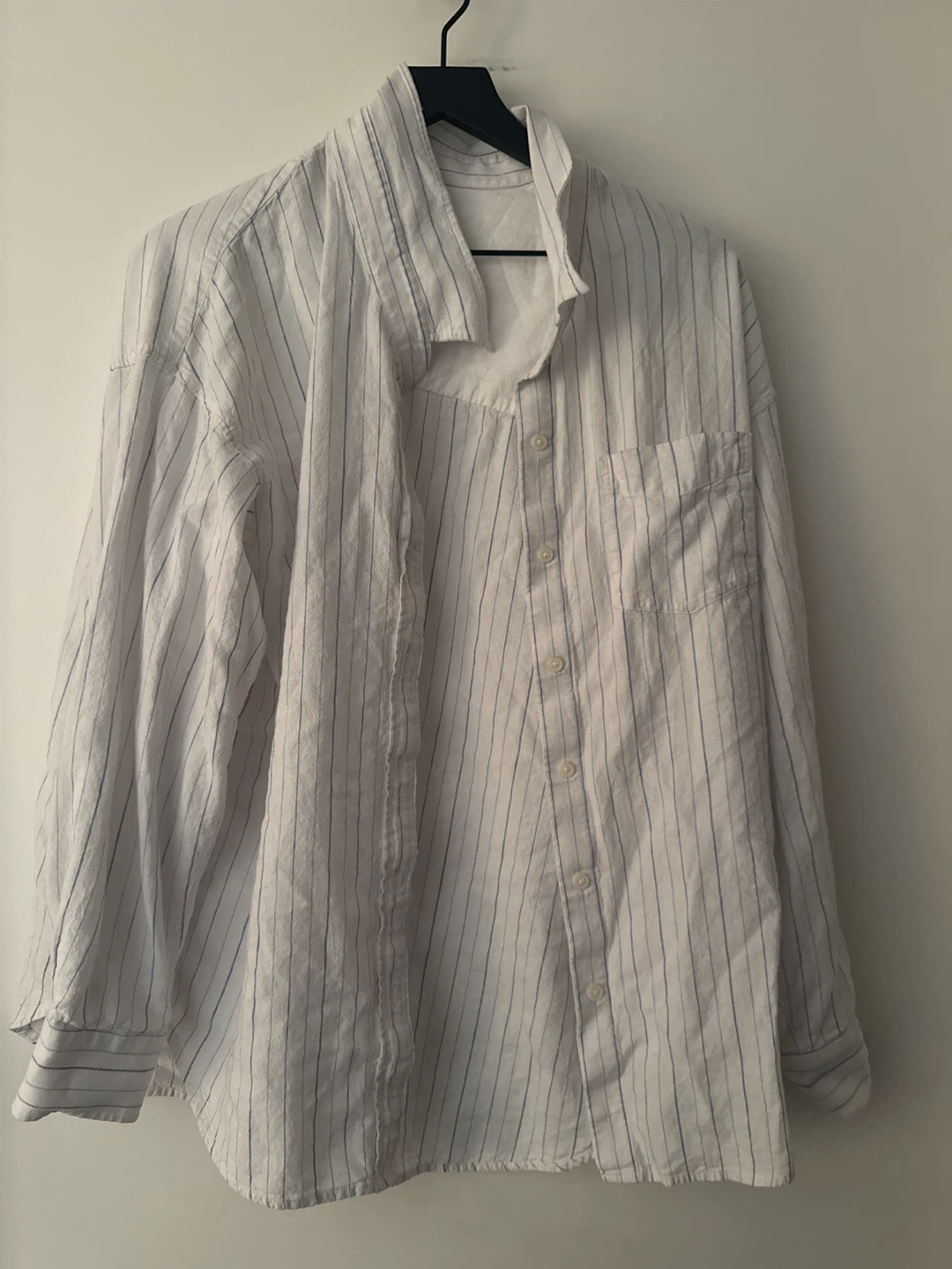 White Striped Button-Up Shirt