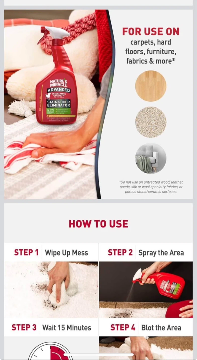 Nature's Miracle Advanced Stain & Odor Remover - 128oz - photo 3