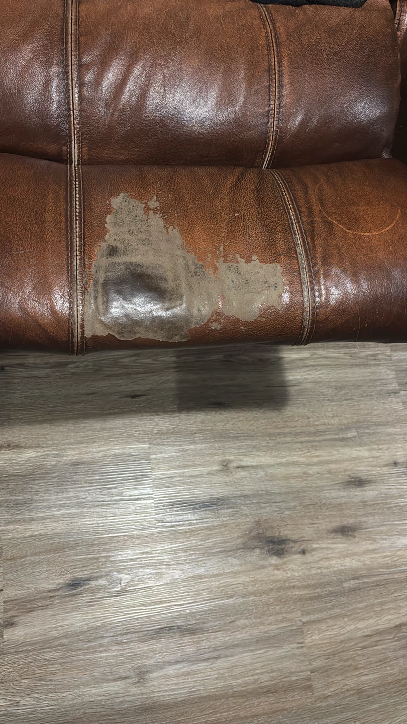 Brown Faux Leather Sectional Couch - photo 3