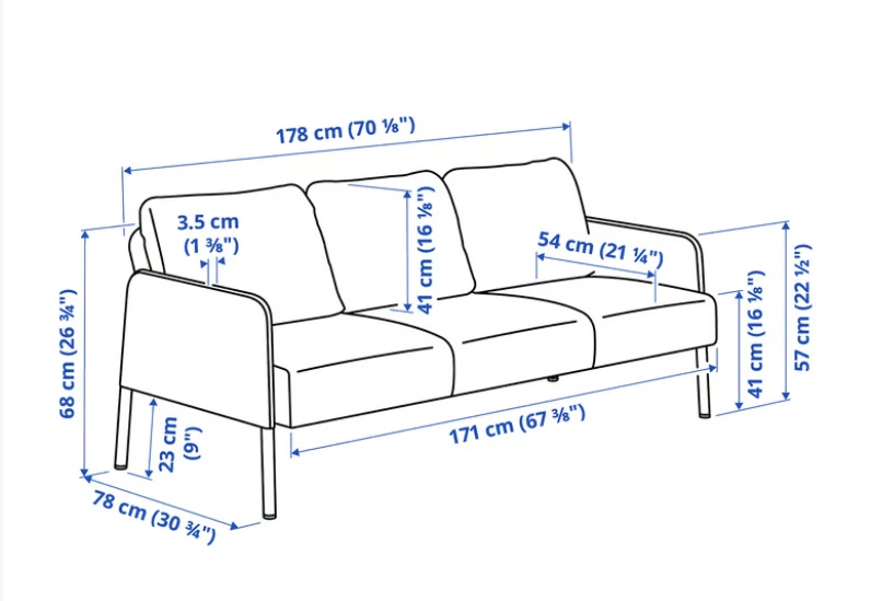 IKEA GLOSTAD Fabric Sofa - photo 3
