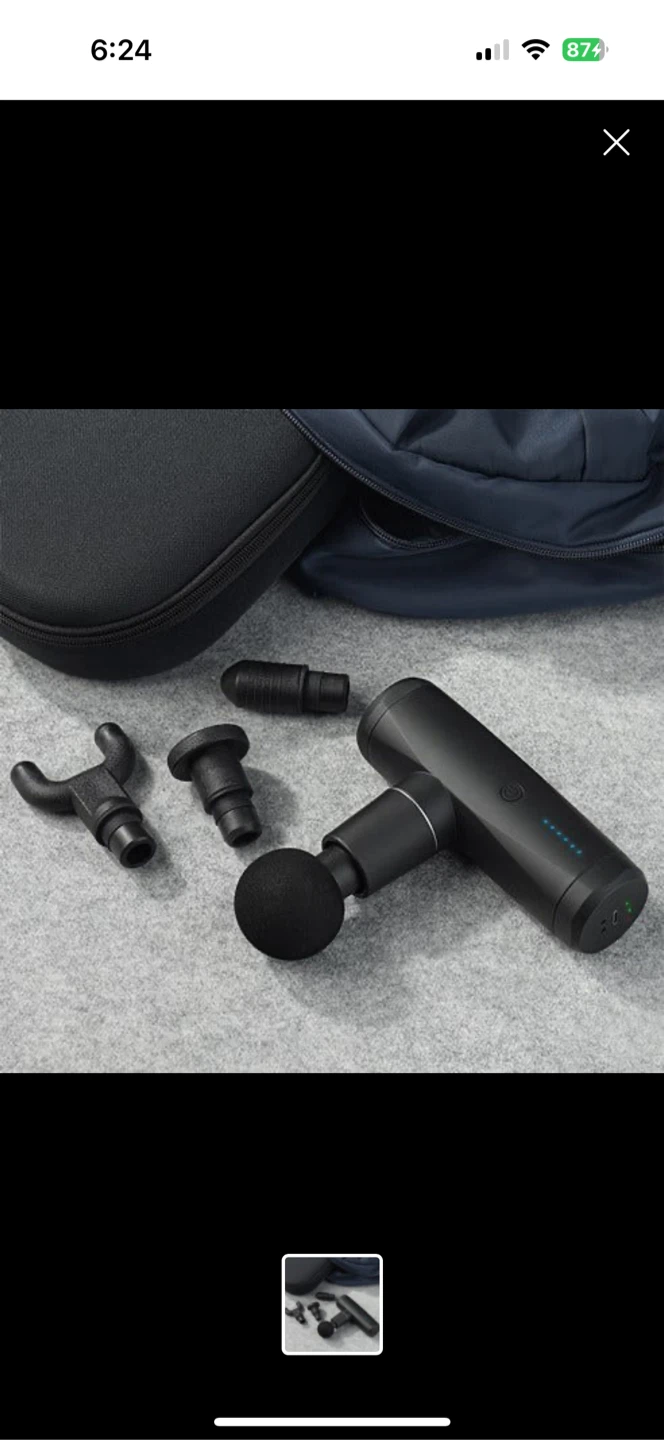 Black Percussion Massage Gun with Case