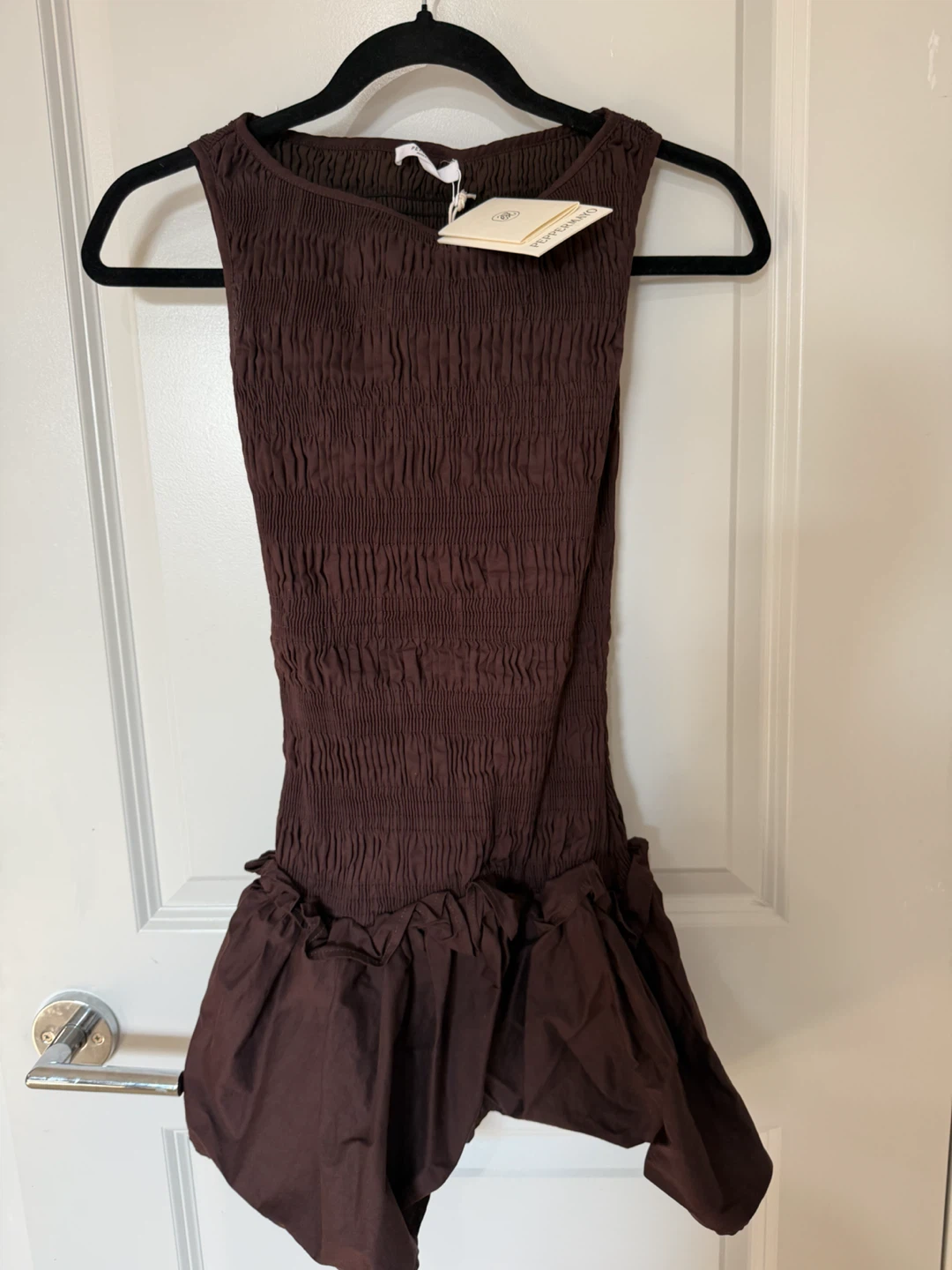 PepperMayo Smocked Ruched Dress - Brown