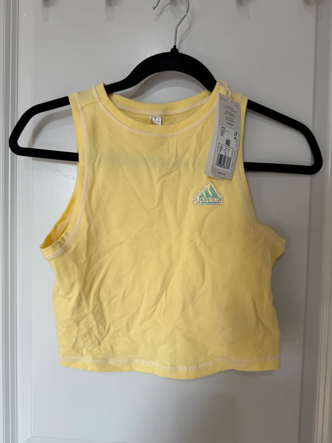 Adidas Crop Tank Top - Yellow - Size XS