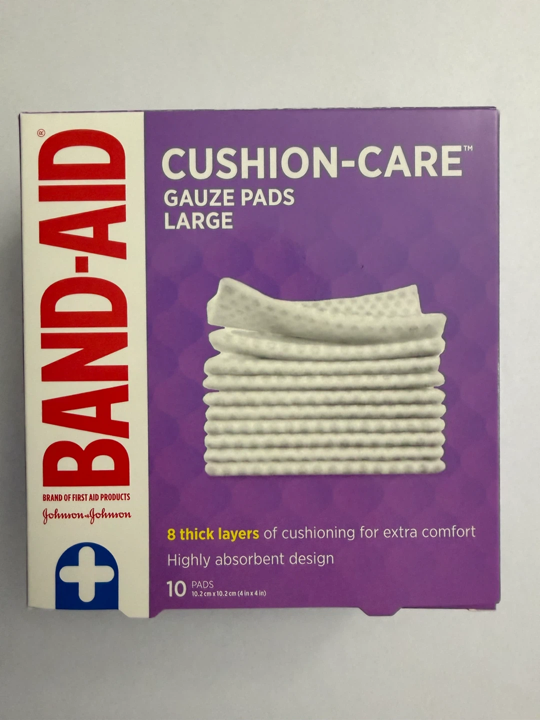 Band-Aid Cushion-Care Gauze Pads, Large, 10 Count