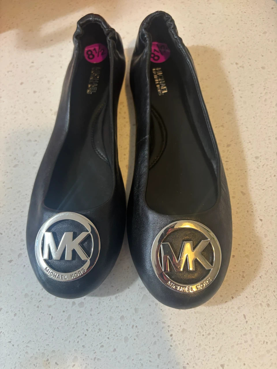 Michael Kors Black Leather Ballet Flats