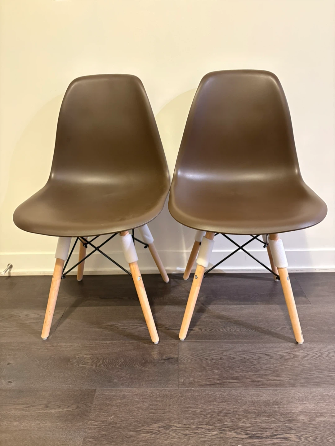 Set of 2 Brown Dining Chairs