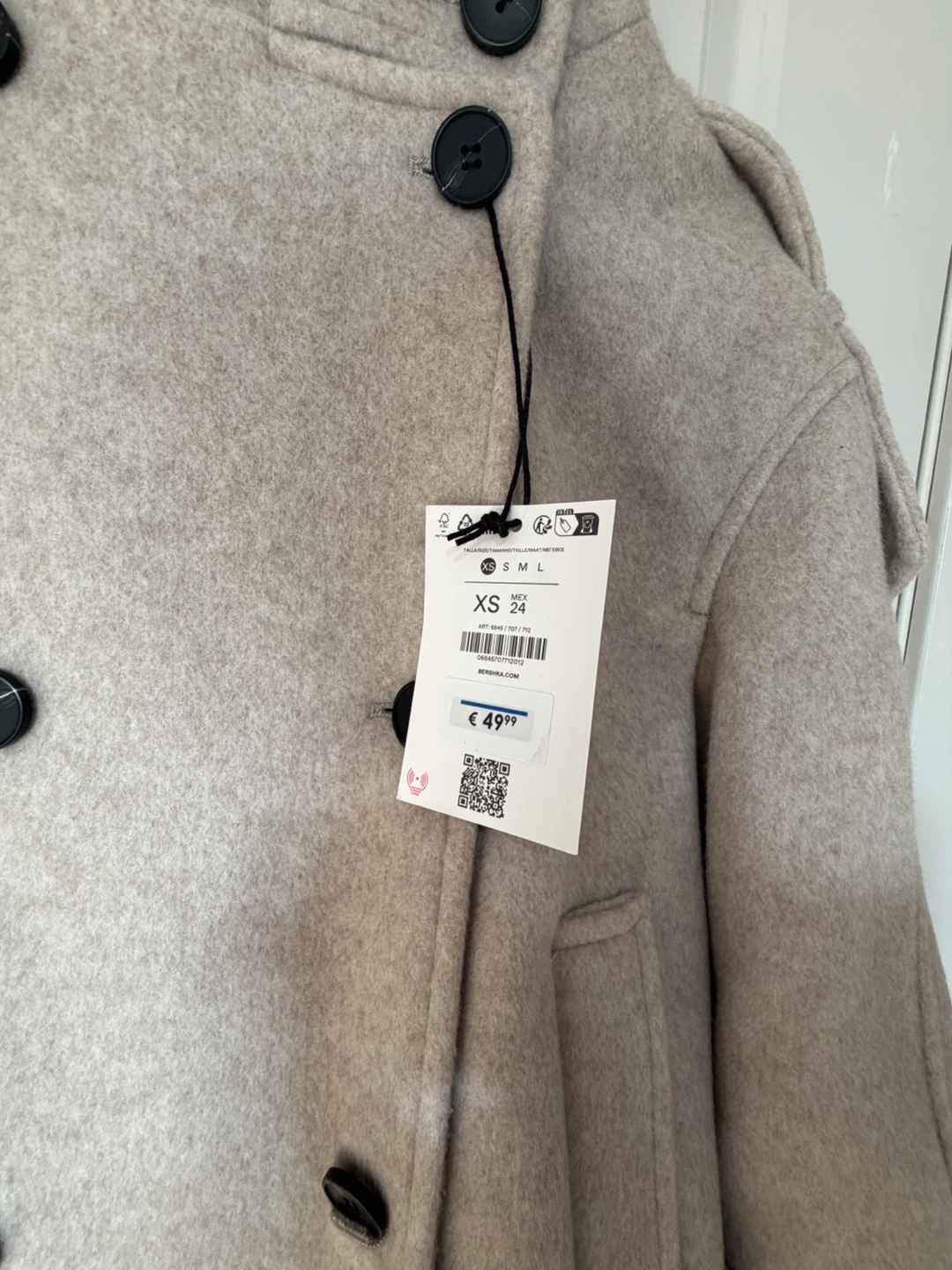 Bershka Beige Double-Breasted Jacket XS - photo 2