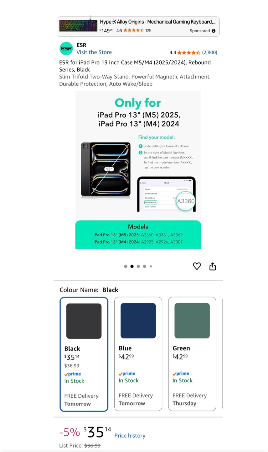ESR Tablet Case for Ipad pro 13 - photo 4