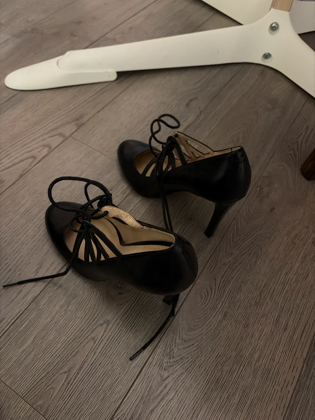 Nine West Black Lace-Up Heels