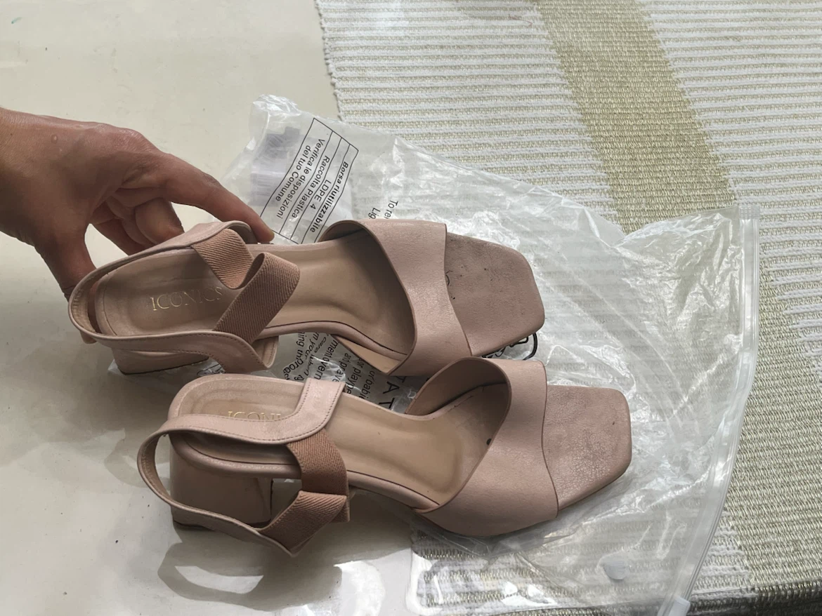 Moving Sale Iconics Pink Block Heel Sandals