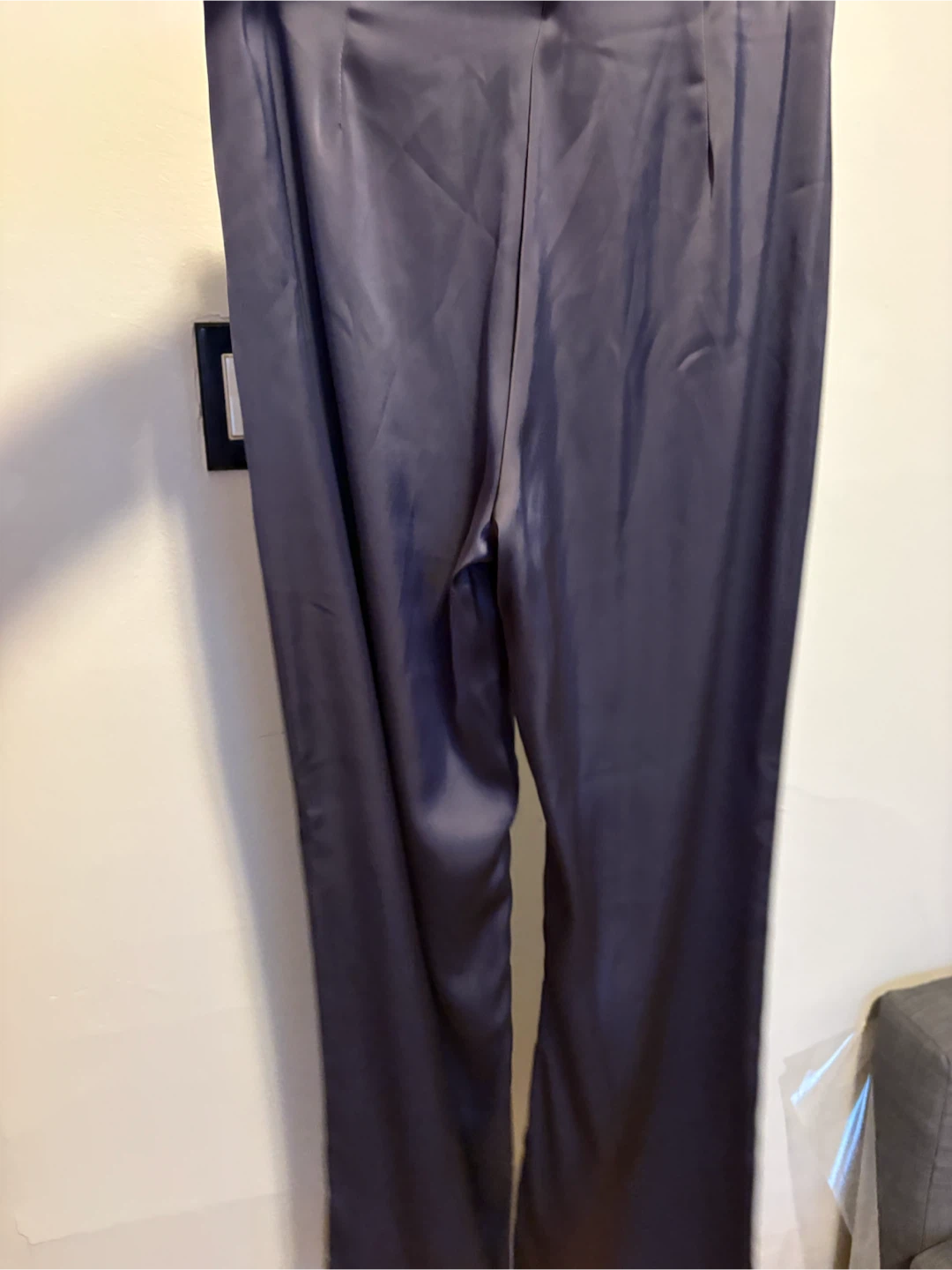 Navy Blue Wide Leg Satin Pants Zara NWT size s - photo 5