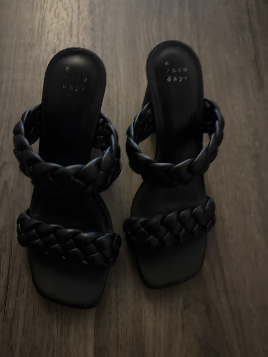 Black Braided Slide Sandals