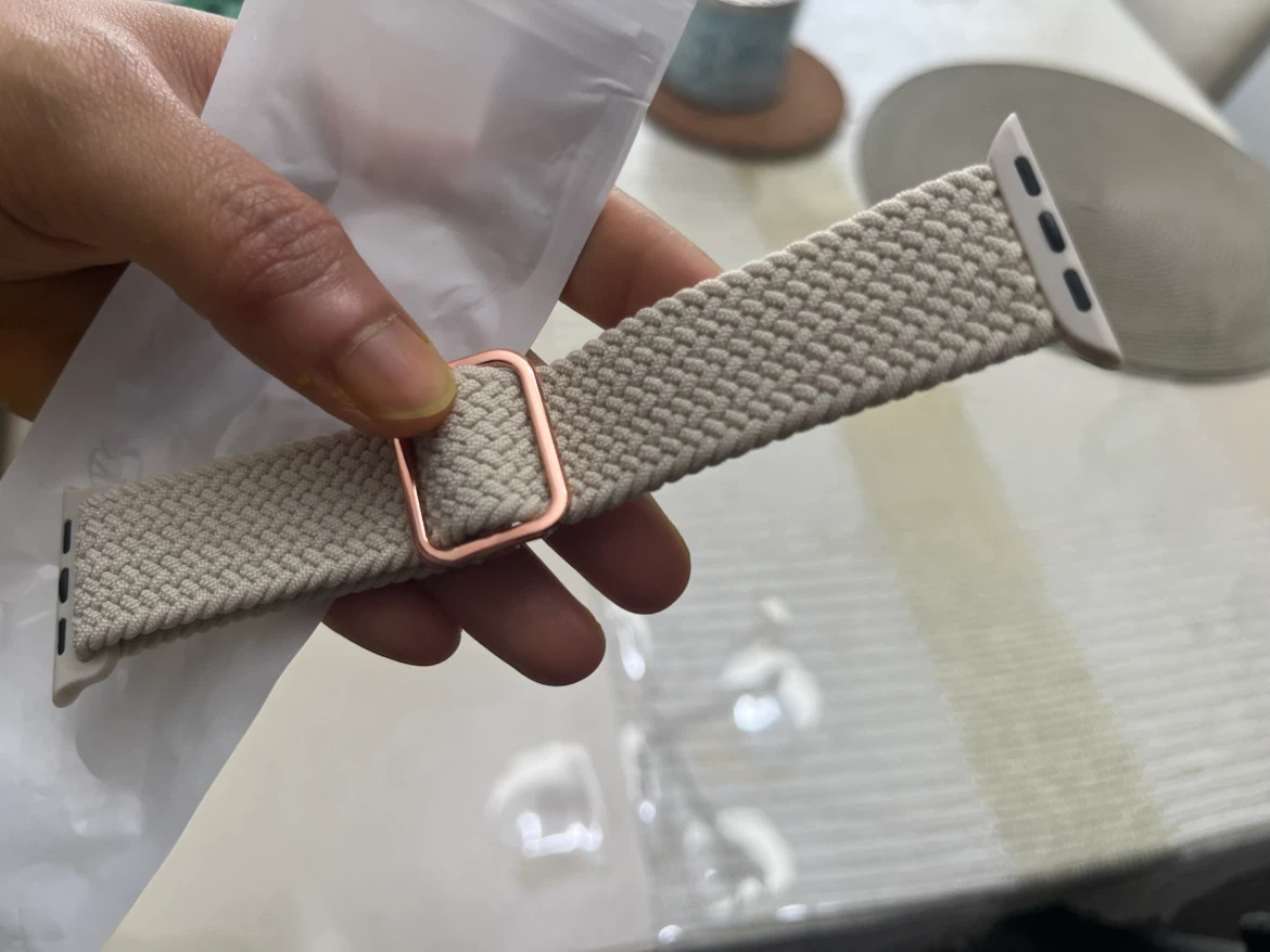 iphone watch belt Woven Watch Band with Rose Gold Buckle - photo 2
