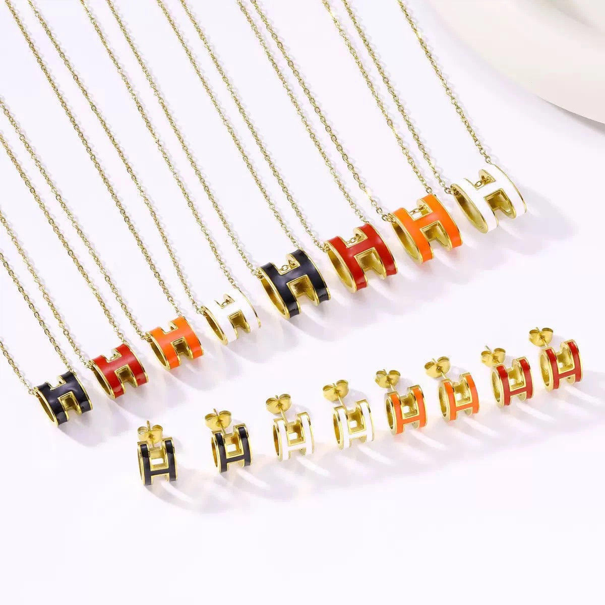 Gold Tone Necklace and Earring Set