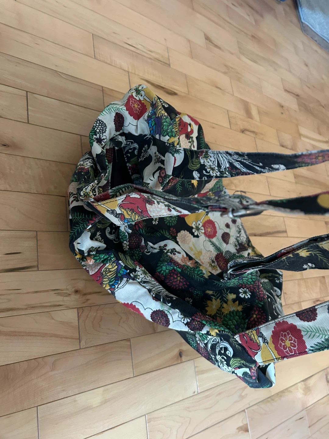 Small Duffel bag with Floral and Bird Print - photo 2