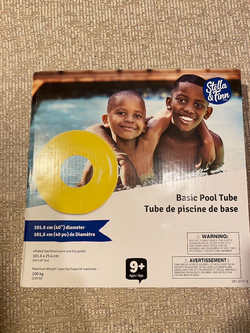 Yellow Inflatable Swim Ring with Handles