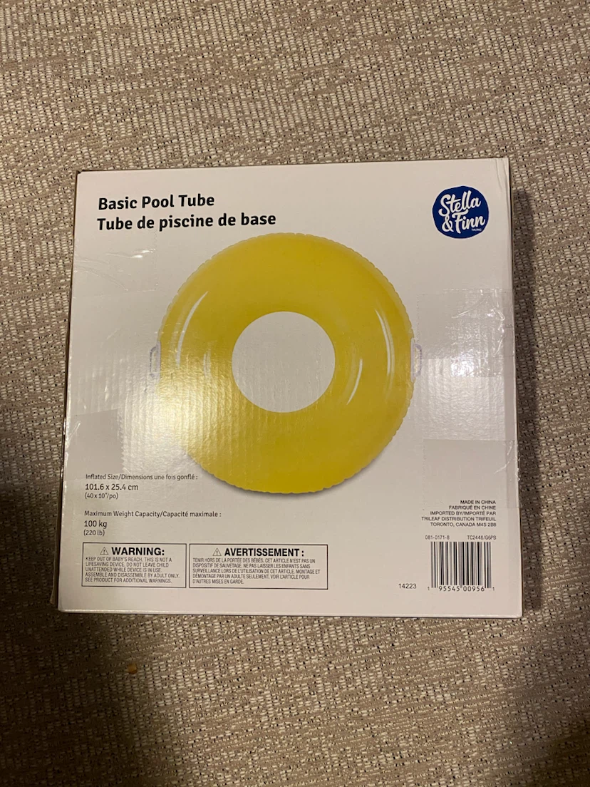 Yellow Inflatable Swim Ring with Handles - photo 2