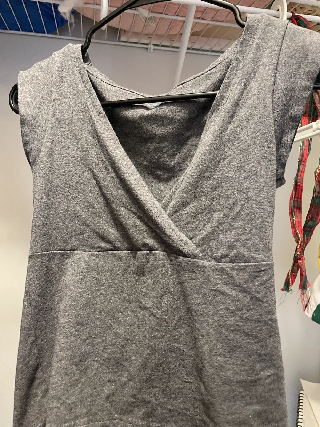 Grey Wrap Top