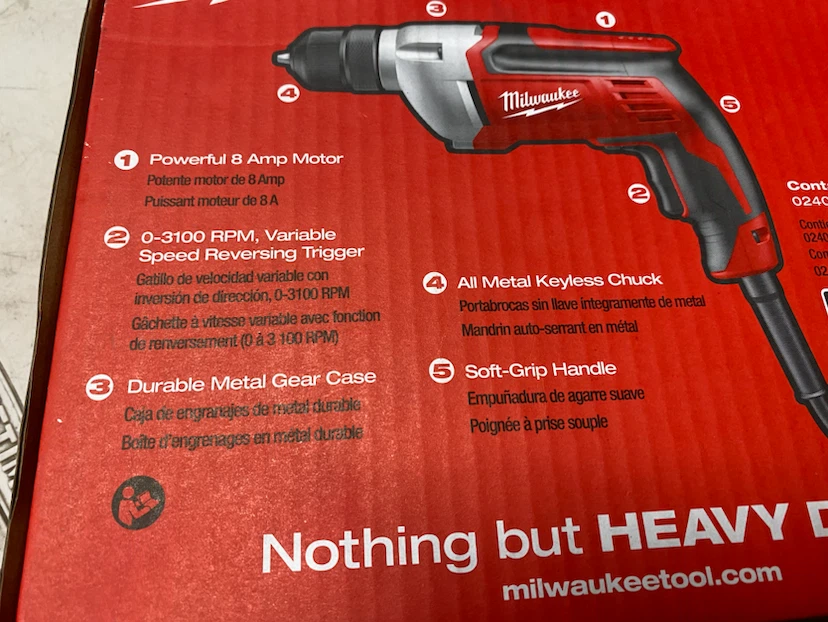 Milwaukee 0240-20 3/8” corded drill - photo 3