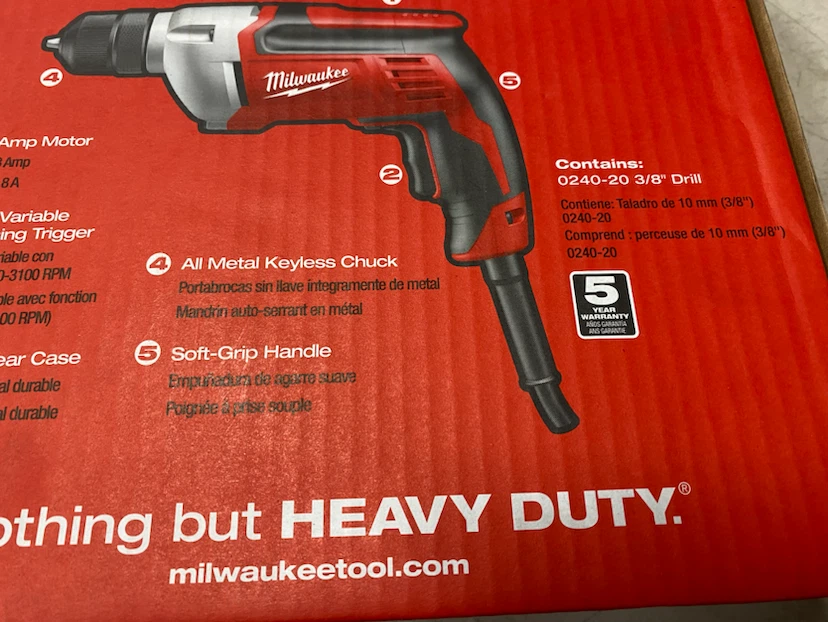 Milwaukee 0240-20 3/8” corded drill - photo 4