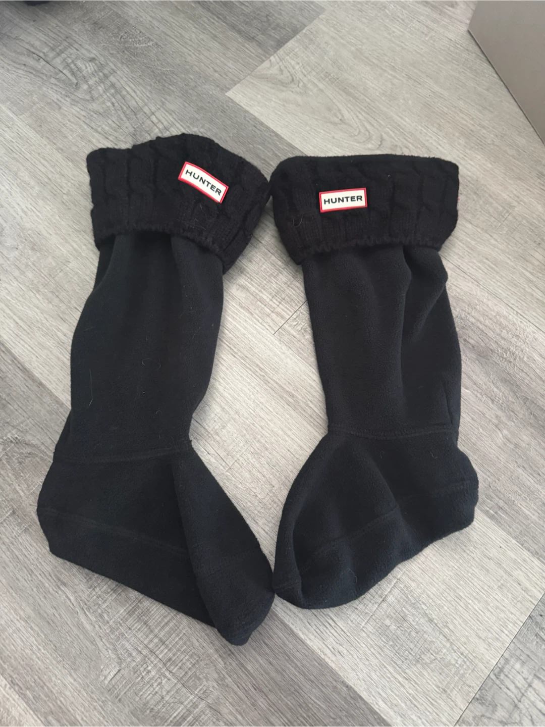 Hunter Fleece Boot Socks Black Size M