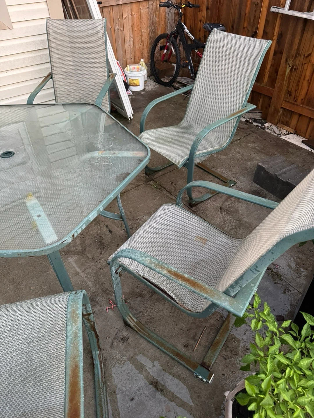 Outdoor table set (6 chairs one torn and 1 table) - photo 4