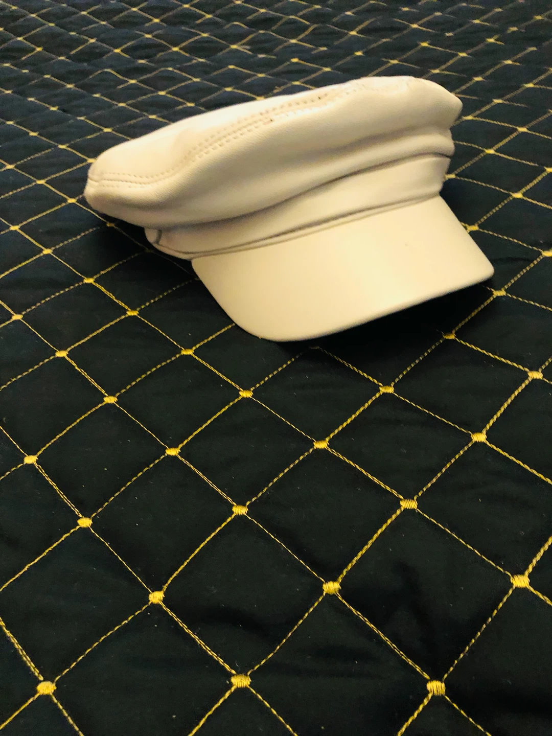 Women's  pure Leather Baker unisex Hat - Cream - photo 2