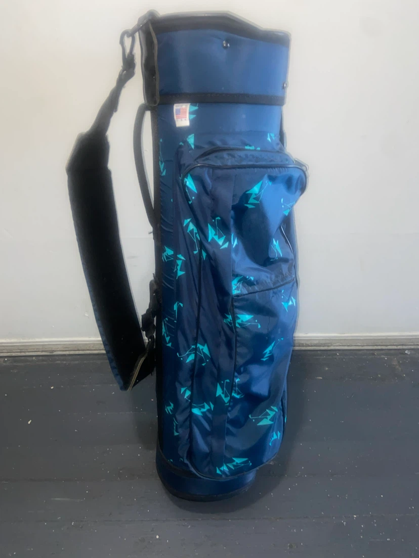 Blue Golf Bag with Geometric Print