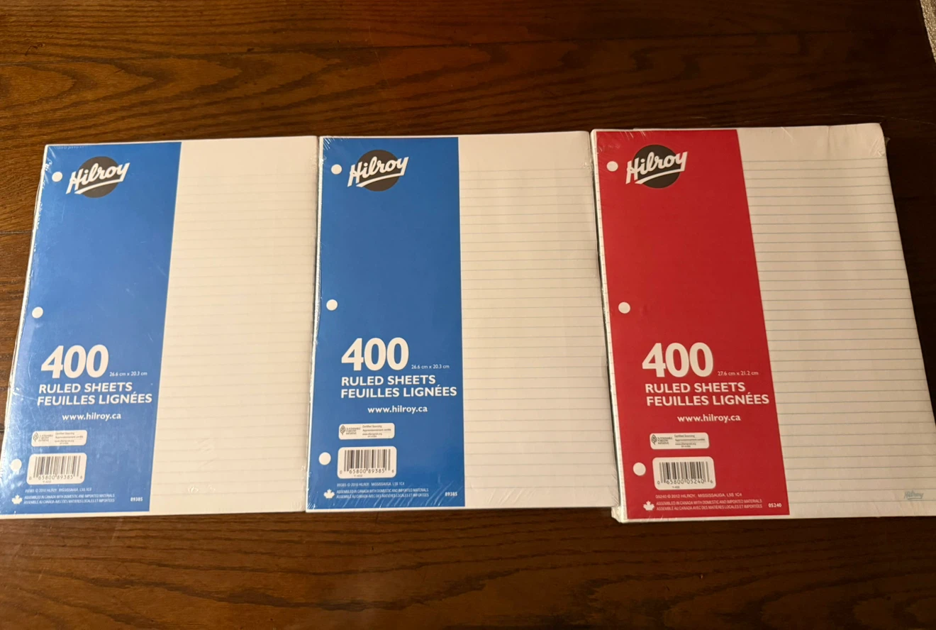 Hilroy 400 Ruled Sheets - 3 packs