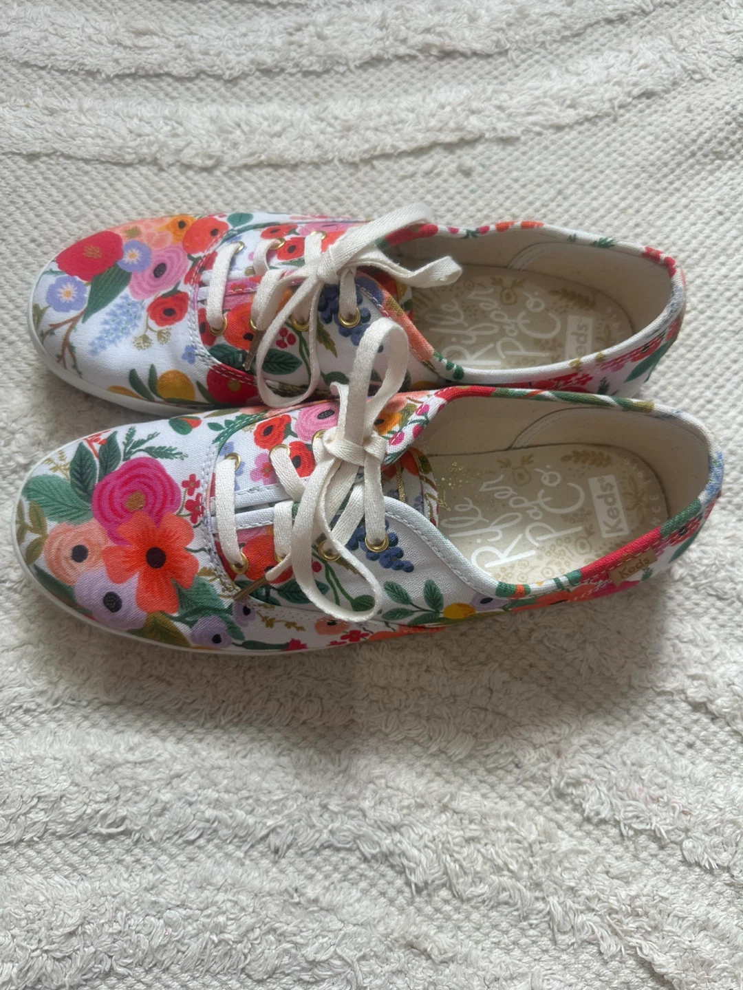 Keds Rifle Paper Co. Floral Canvas Sneakers Size 5