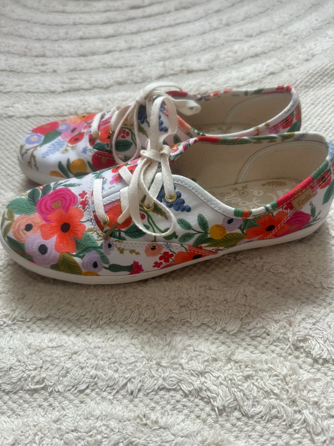 Keds Rifle Paper Co. Floral Canvas Sneakers Size 5 - photo 2