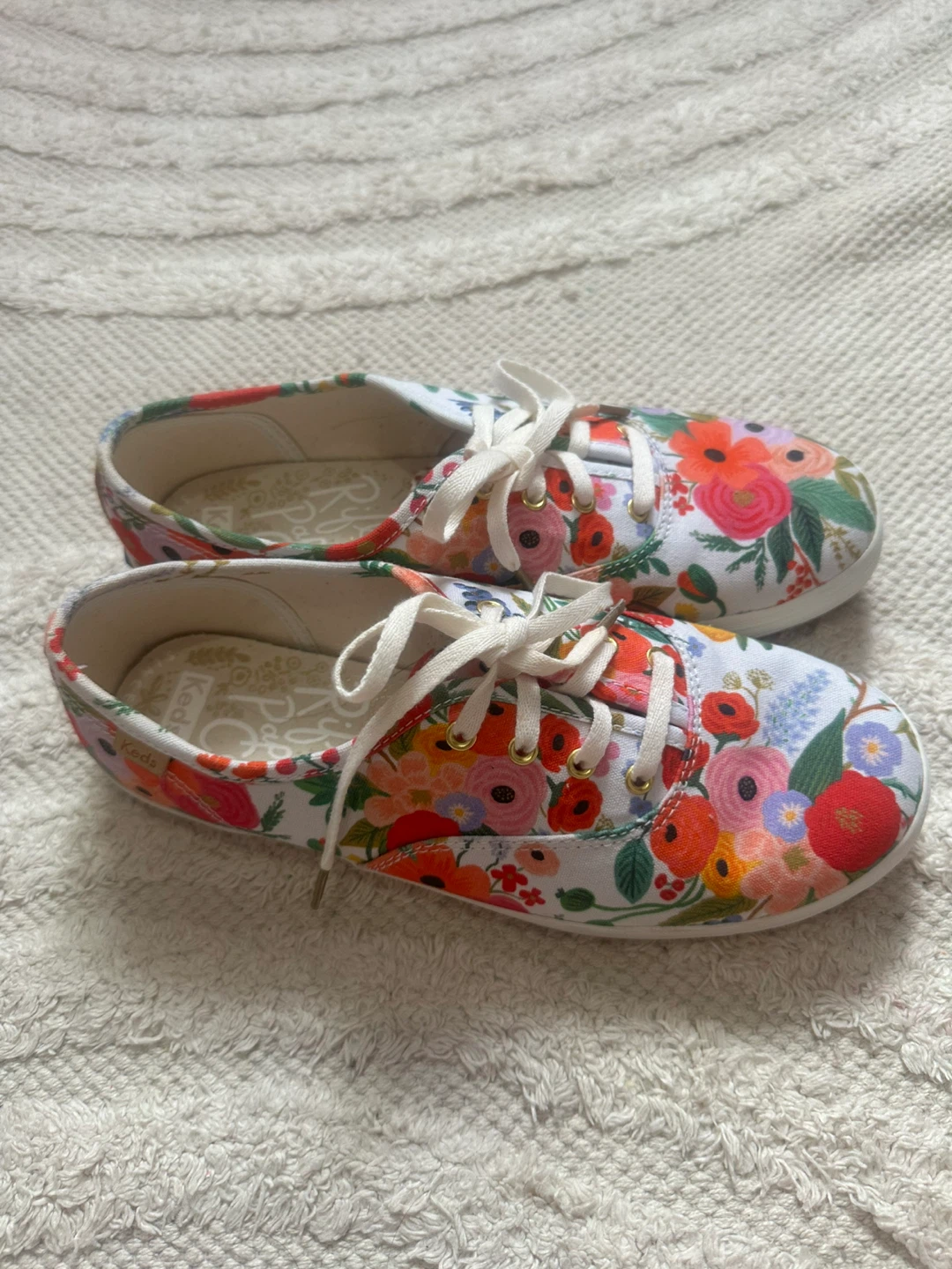 Keds Rifle Paper Co. Floral Canvas Sneakers Size 5 - photo 4