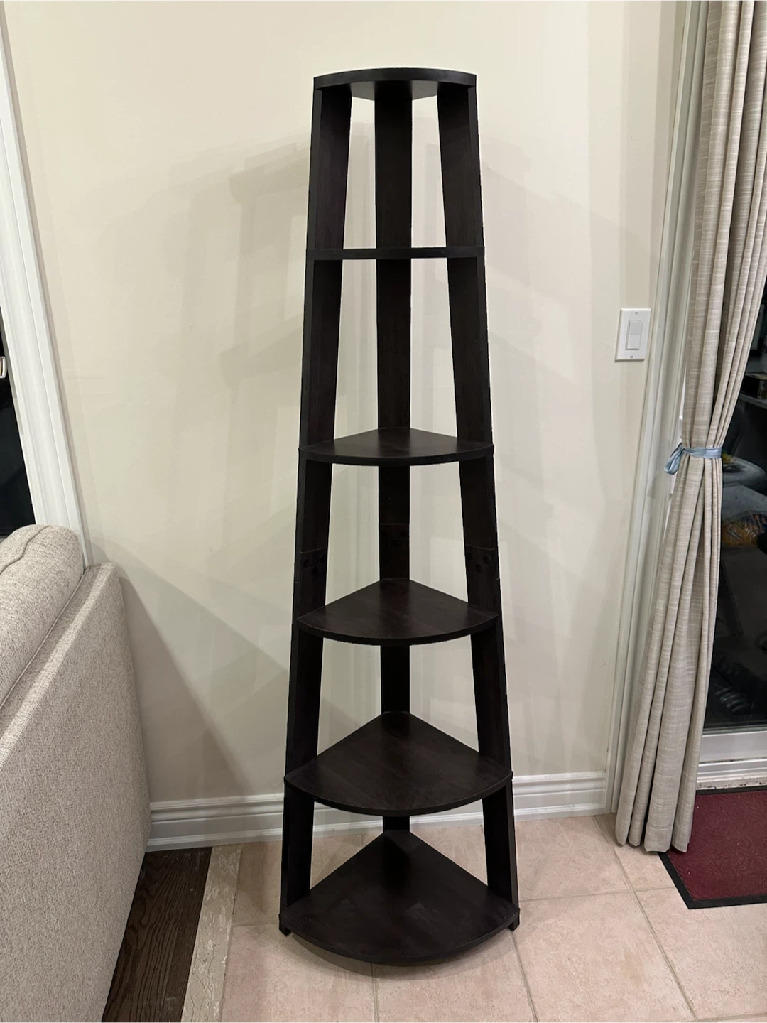 Corner Bookcase Shelf Display Unit 5-Tier