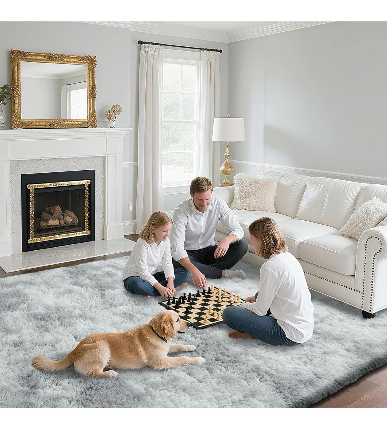 Mottled Light Grey Fluffy Area Rug - 5x8. 58 - photo 3
