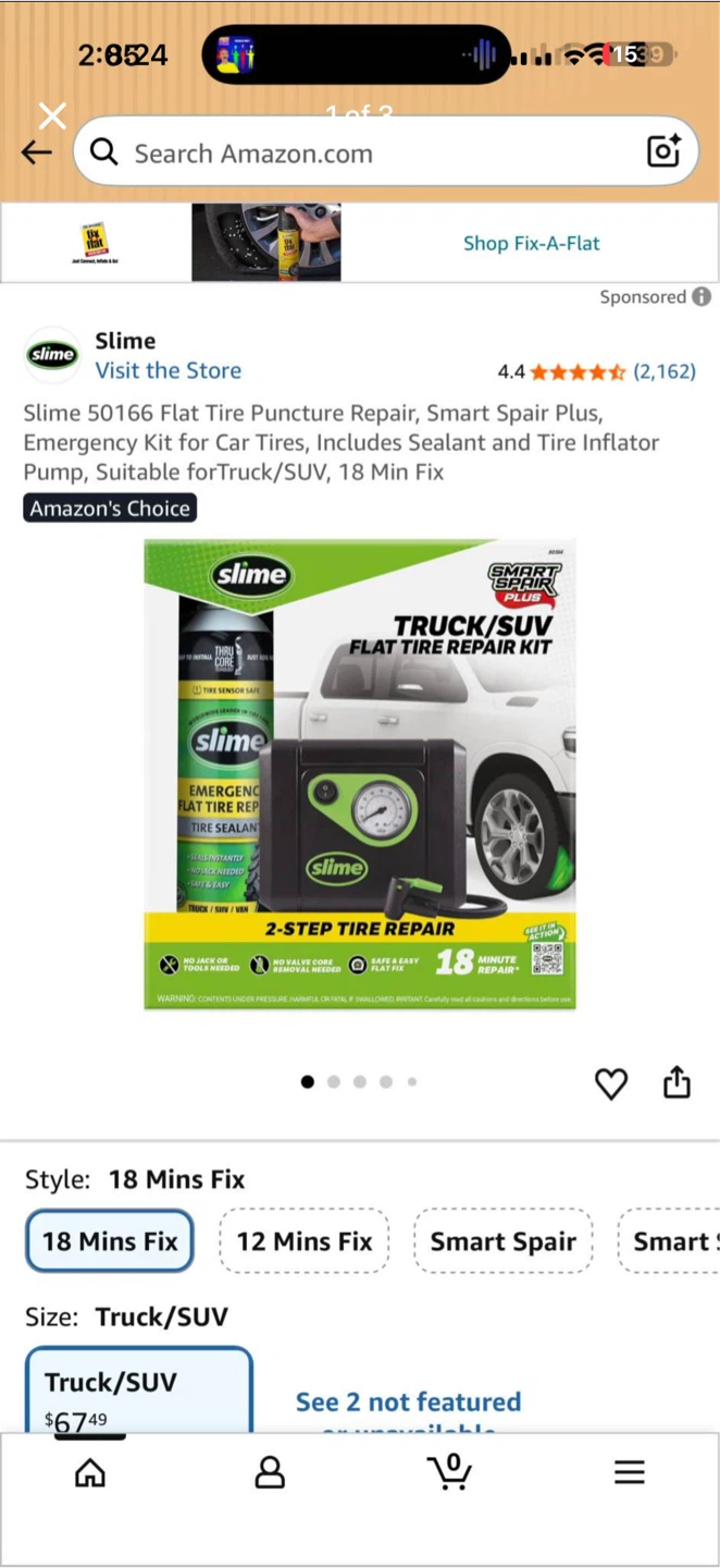Slime Smart Spair Plus Truck/SUV Flat Tire Repair Kit