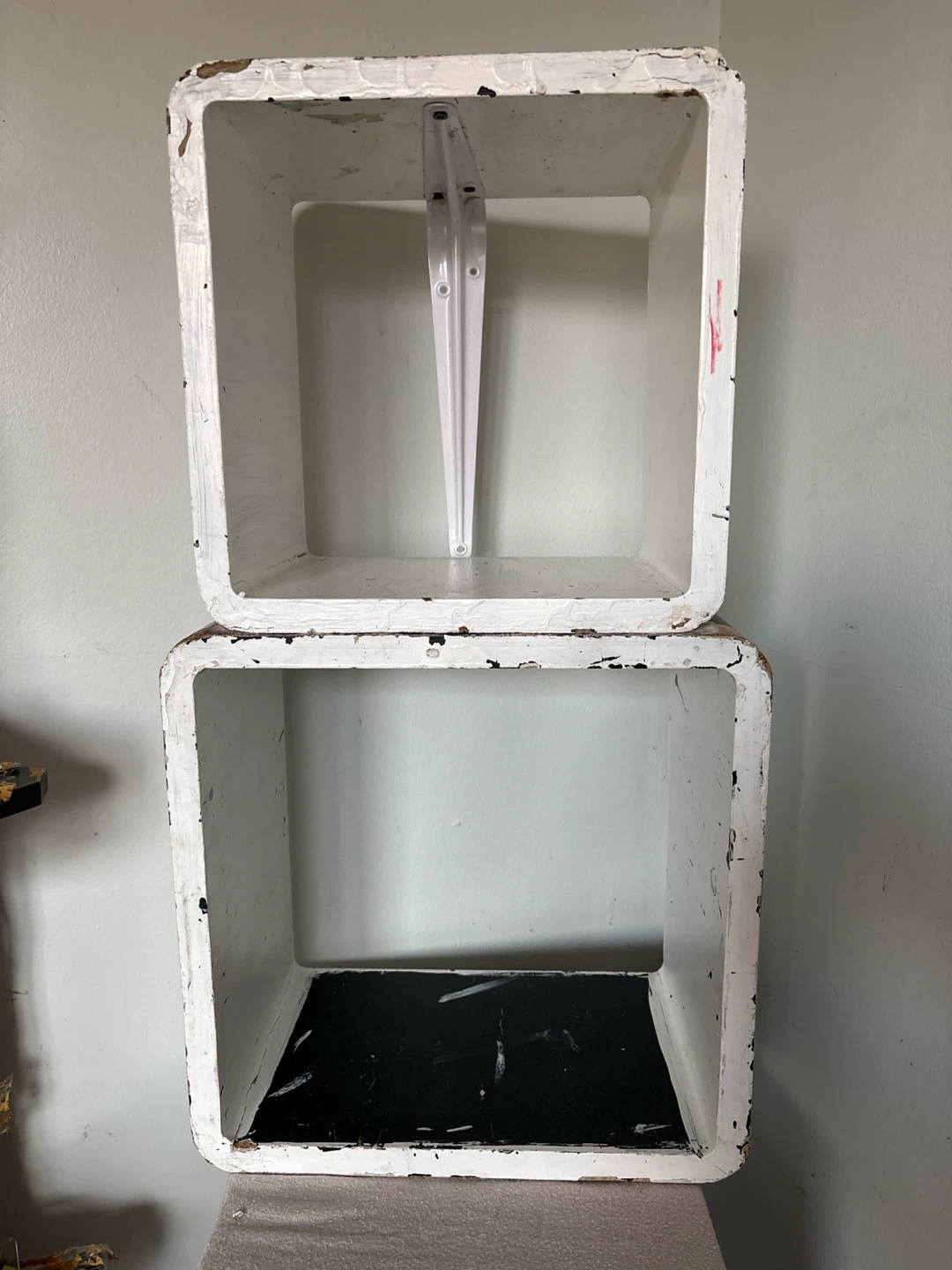 Vintage White Cube Shelving Unit