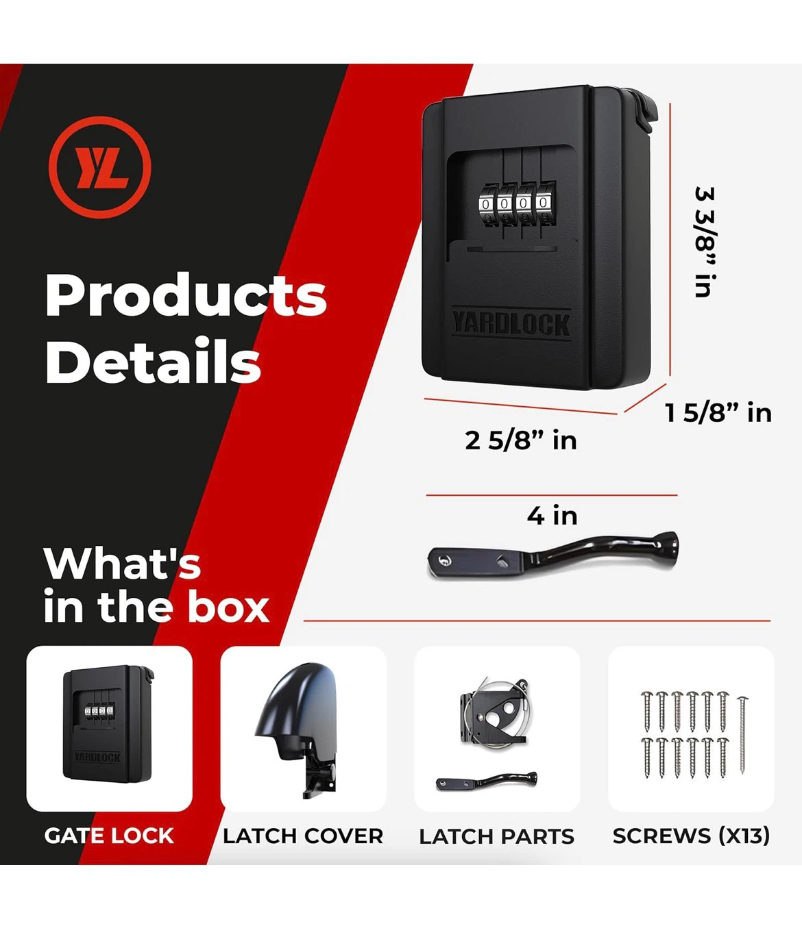 YardLock Keyless Gate Lock with Latch Cover - photo 2