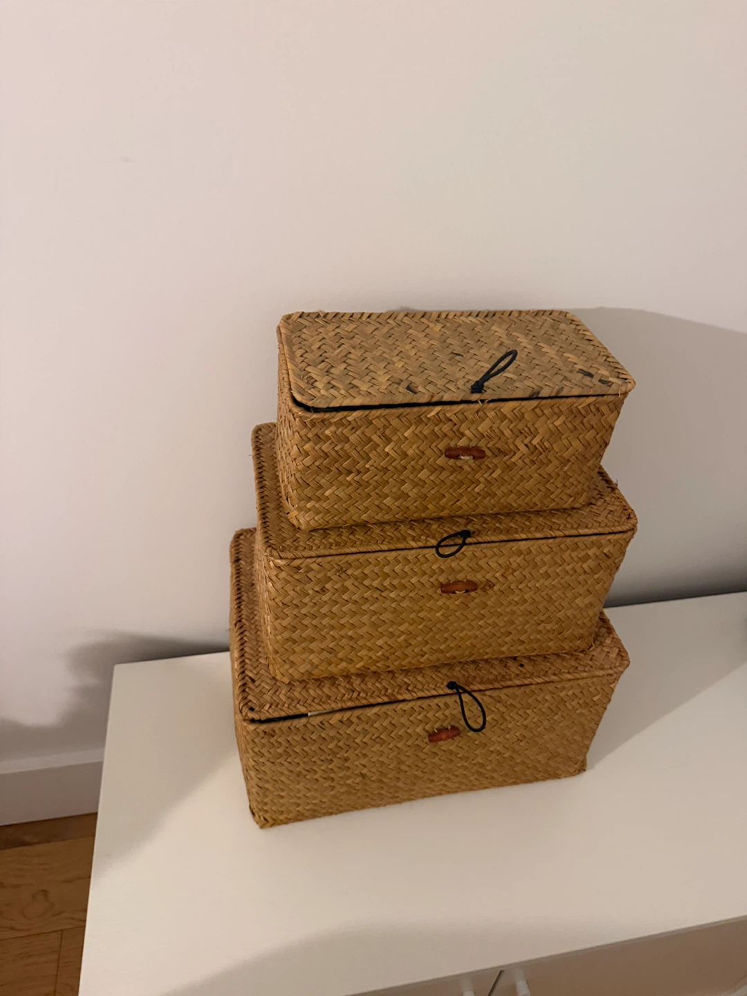 Set of 3 Woven Storage Baskets with Lids - photo 3