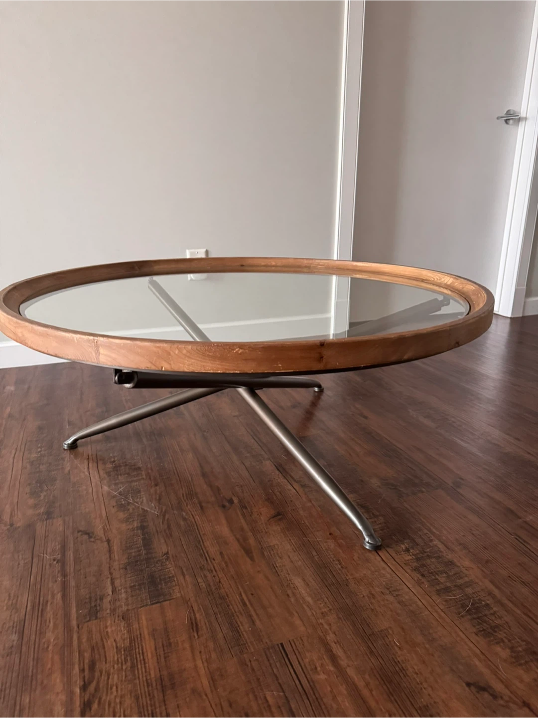 Fir Wood & Glass Coffee Table