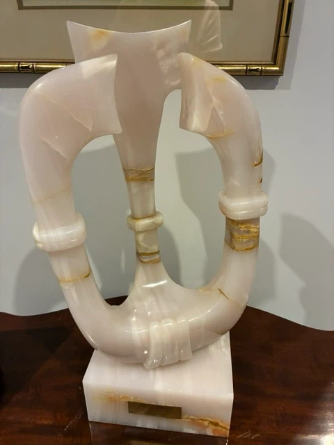 Rotating 1979 Shadai Turkish Onyx Sculpture by Michael Schreck