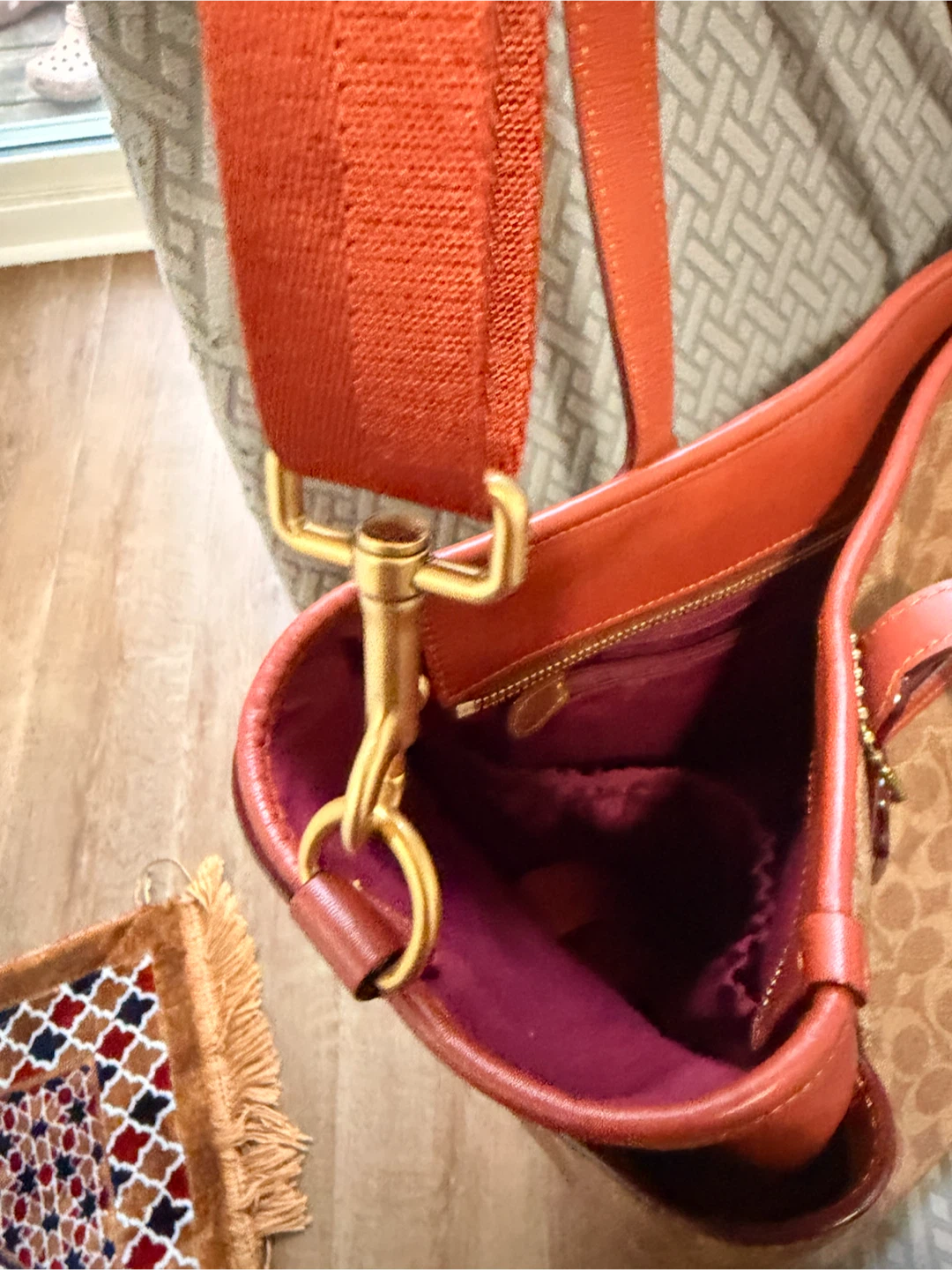 Coach Signature Print Leather Trim Tote Bag - photo 5
