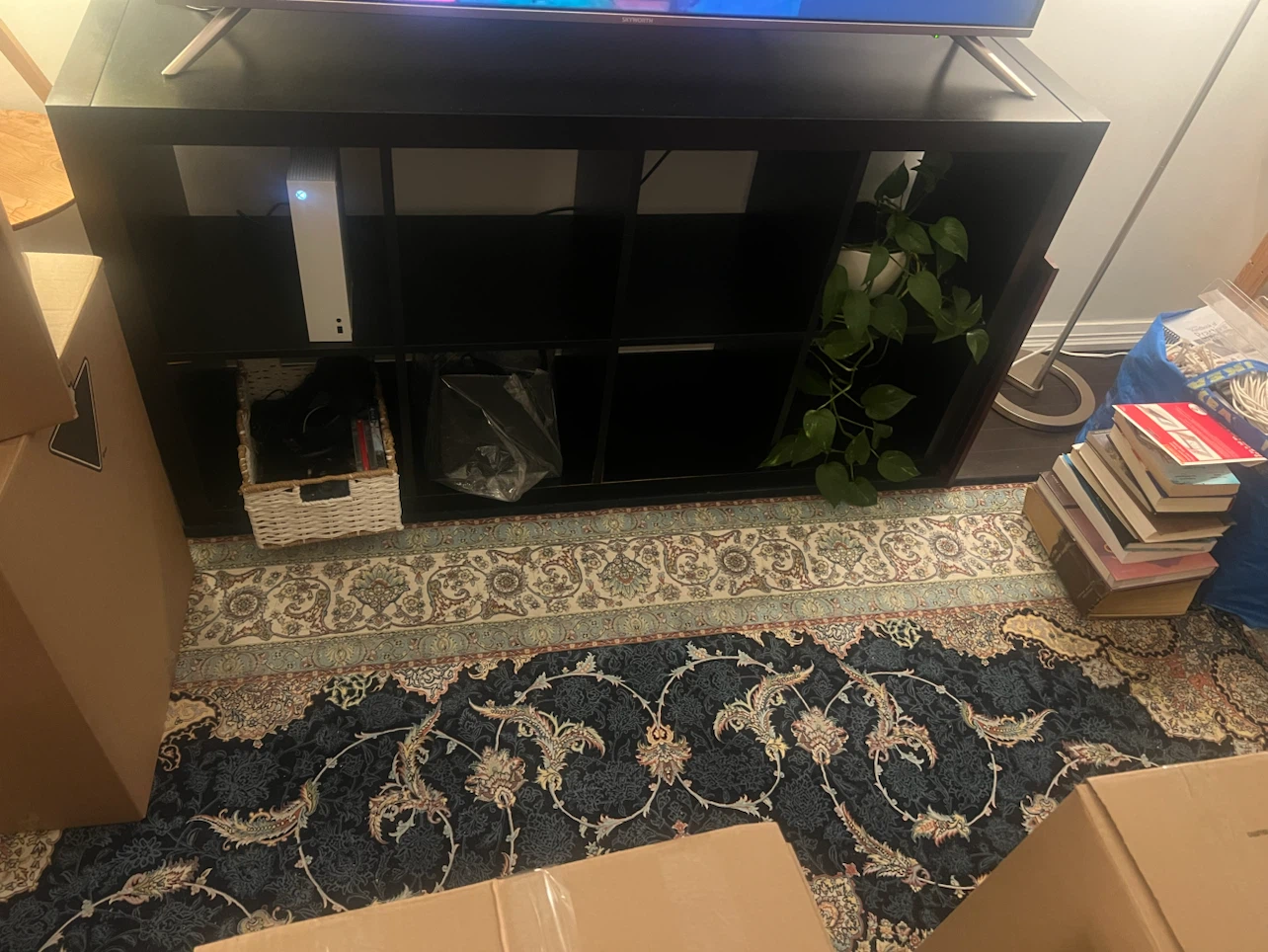 Black Cube Storage Shelf Unit