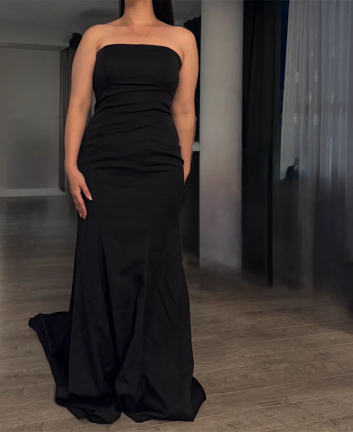 Black Strapless Gown