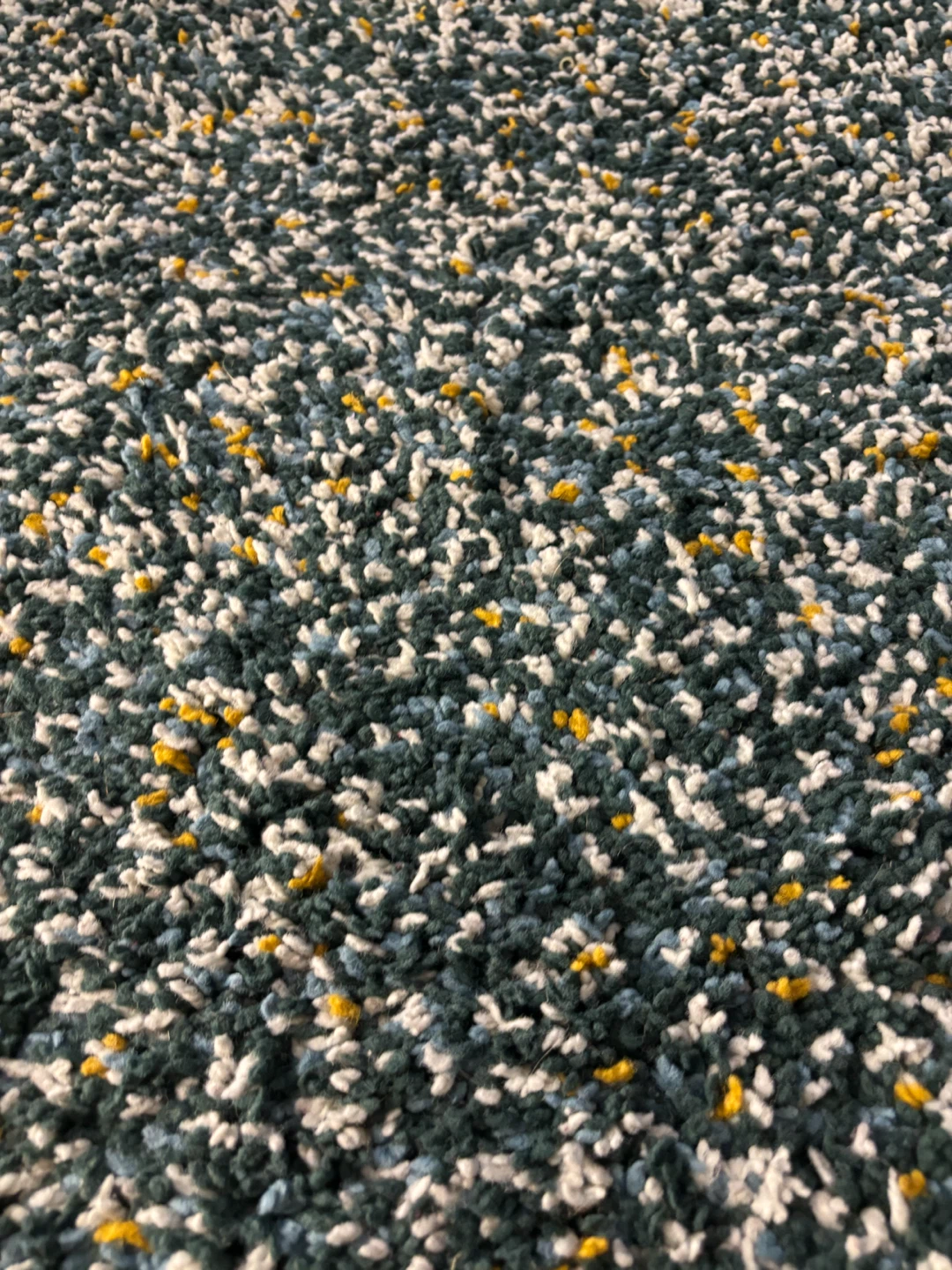 Teal, White, Yellow, and Blue Speckled Area Rug - photo 2