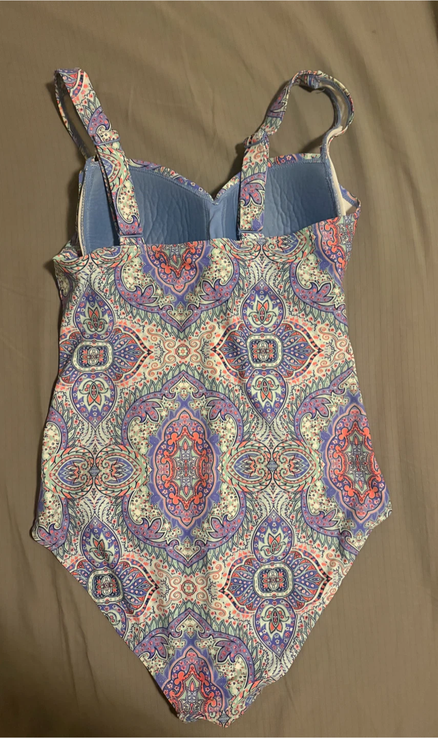 Hunkemoller Paisley Ruched One Piece Bathing Suit Size 8/10 - photo 3