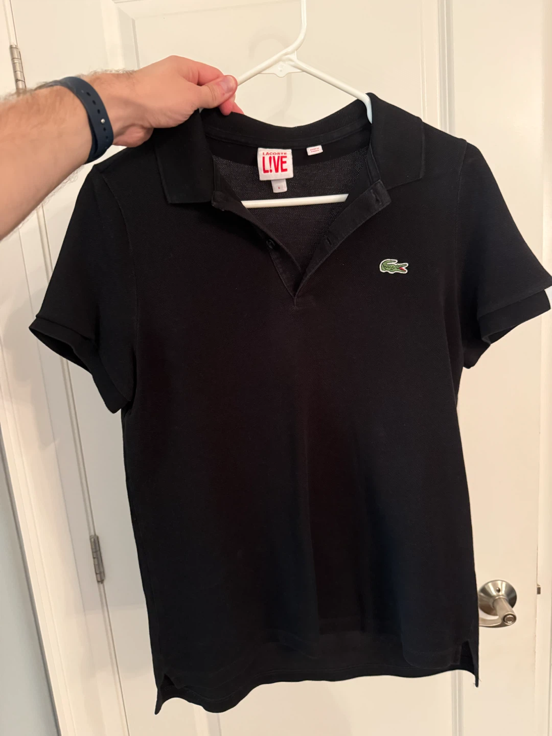 Lacoste Live Black Polo Shirt Size 6 (small)