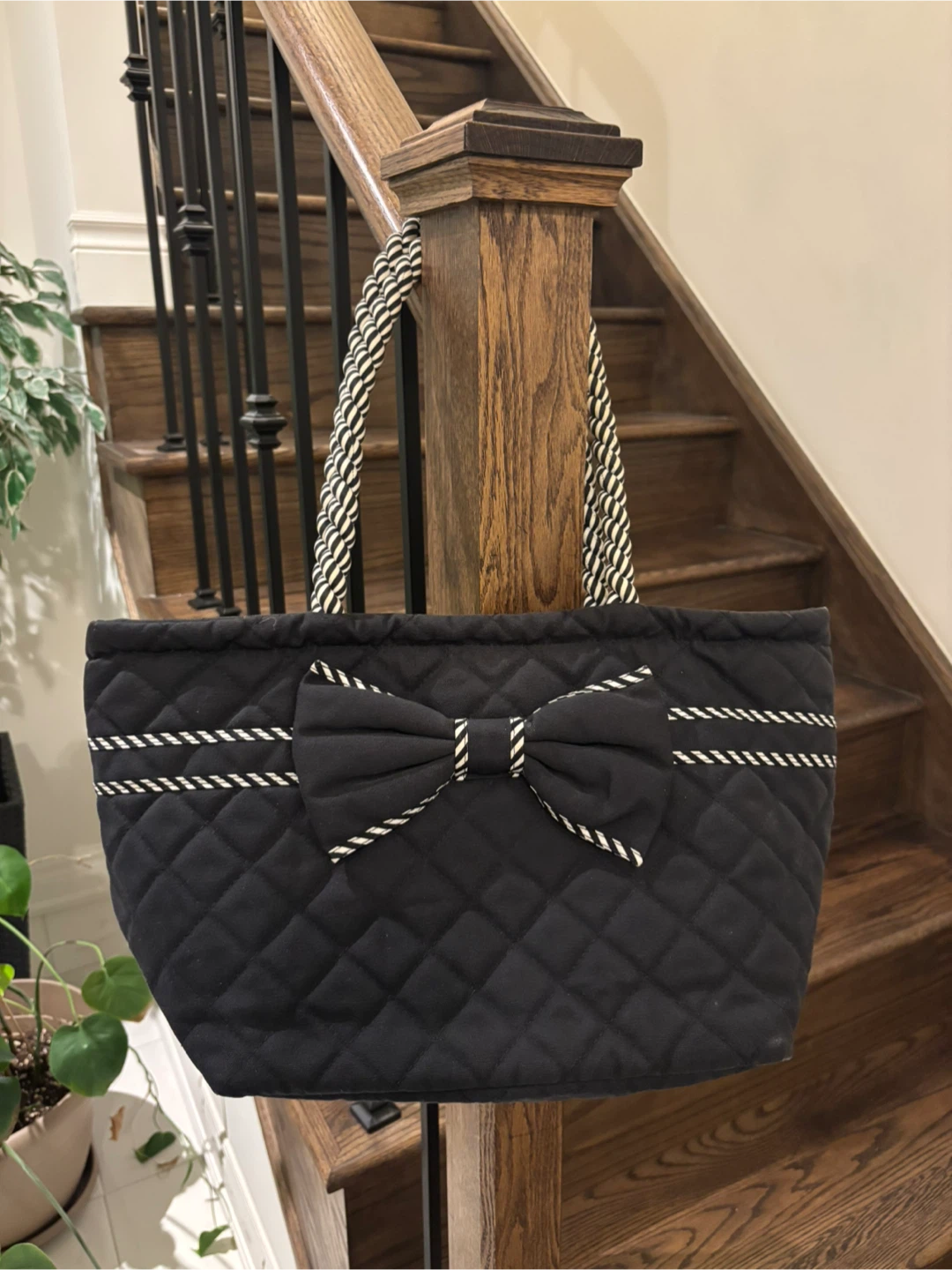 NaRaYa Quilted Tote Bag with Bow