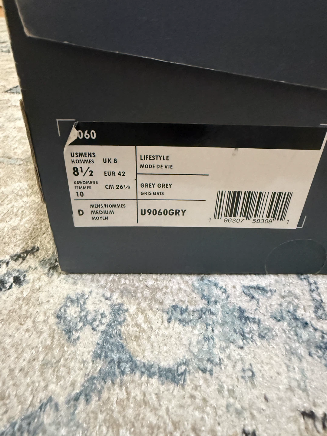 New Balance 9060 Grey Lifestyle Sneakers US 8.5 - photo 4