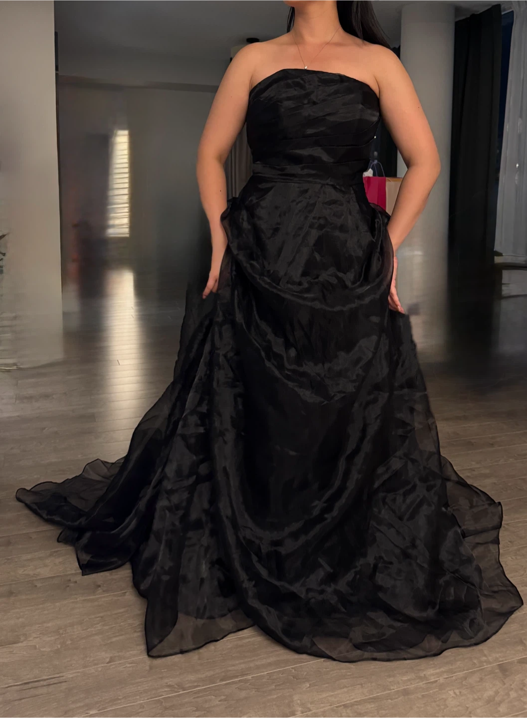 Black Strapless Ball Gown